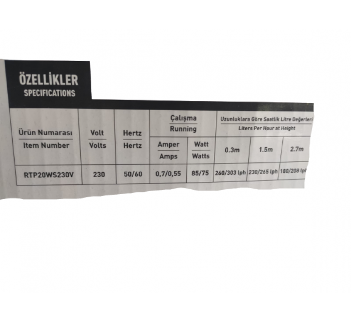 KLİMA DRENAJ POMPASI SALON TİPİ 2 LT